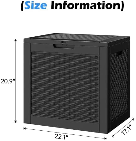 35 Gallon Outdoor Storage Box Waterproof Deck Box Patio Storage