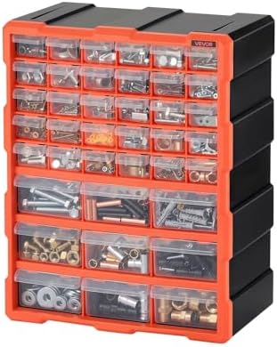 VEVOR 39-Drawer Storage Organizer, Plastic, Drawer Storage Cabinet for Garage...