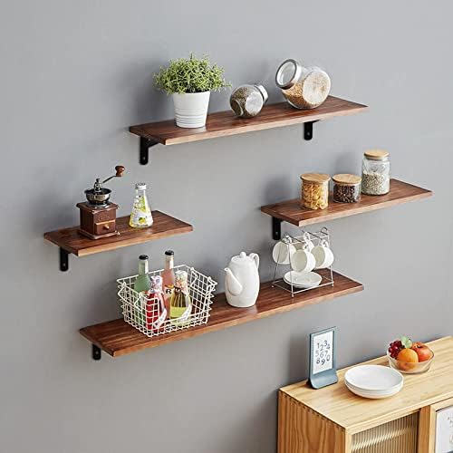 Heavy Duty Shelf Brackets, 12 x 8 Inch Black Metal L Brackets, 6 Pack