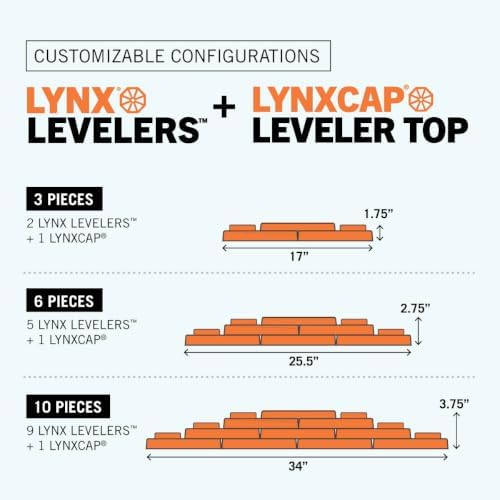 Lynx Levelers 11 Pack Including 1 Lynx Cap Level Top for RV/Trailer/Motorhome...