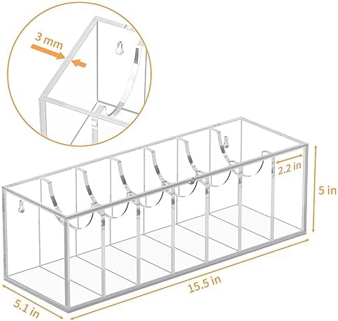 FEMELI Acrylic Belt Organizers for Closet 7-Slots Belt box with Dust Cover