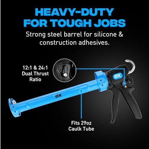 OX Pro 29 oz Caulking Gun - Heavy Duty Dual Thrust Caulk Gun