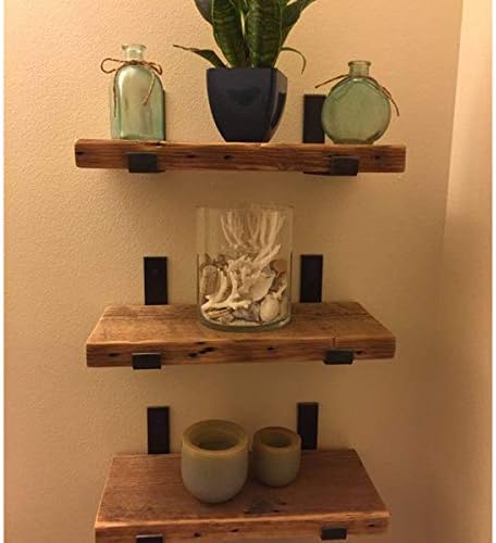 Shelf Brackets 5.5 x 4 Inch, Heavy Duty Black Metal Floating Shelf Bracket, R...