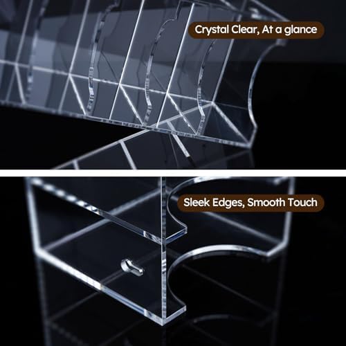 FEMELI Acrylic Belt Organizers for Closet 7-Slots Belt box with Dust Cover