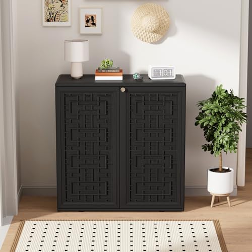 ZZM HDPE Outdoor Storage Shed, Outdoor Plastic Storage Cabinet, Horizontal Re...