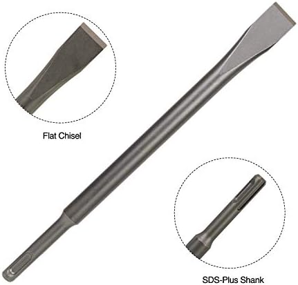 SDS Plus 4-Piece Chisel Set, Thinset Scraping Bit 3” x 10” Thinset Scaling Ch...