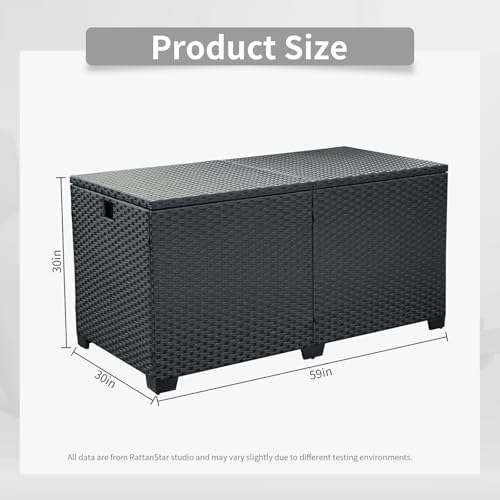 Rattan Star 180 Gallon Outdoor Storage Box Deck Storage Box Cushion Storage B...