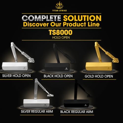 TS8000 Commercial Door Closer, Hold-Open Arm (Silver)