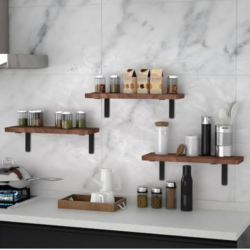 12 Pack - L 8" x H 6" x W1.5, 5mm Thick Black L Shelf Bracket, Iron...