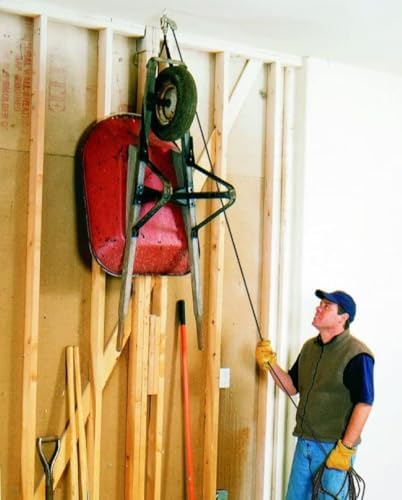 HARKEN Hoister Ceiling Mounted Garage Storage Pulley System Racks for Bikes, ...