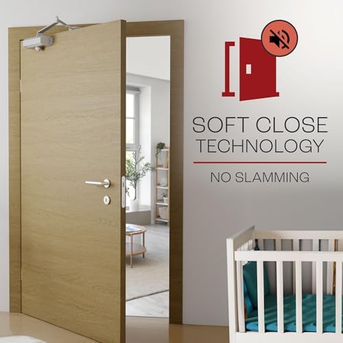PrimeWare DC-300 Adjustable Automatic Door Closers for Home | Soft Close, No ...