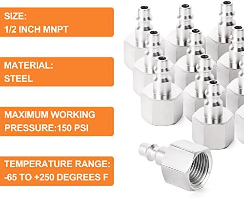 GASHER 20PCS 1/2-Inch NPT Female Industrial Air Tool Fitting, 1/4-Inch High F...
