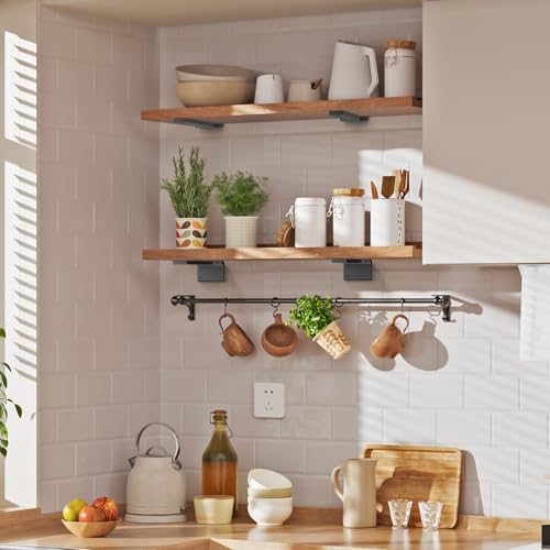 Black Floating Shelf Brackets 12 inch 6 Pack L Brackets for Floating Shelves ...