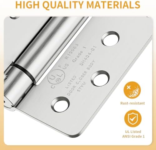 Luxbaro 3 Pack Self Closing Door Hinges 4 Inch, Adjustable Tension