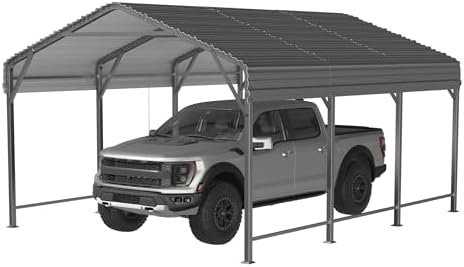 AirWire 10x15 FT Metal Carport Canopy with Reinforced Base