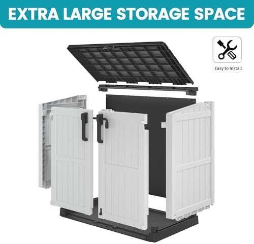Outdoor Horizontal Storage Cabinet Box 36 Cu Ft with Lockable Doors, Outdoor ...