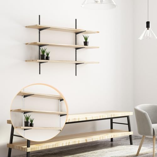 Yalikop 10 Pack Adjustable Shelf Brackets for Double Track System Closet Orga...