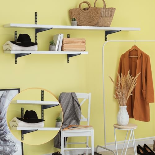 Yalikop 10 Pack Adjustable Shelf Brackets for Double Track System Closet Orga...
