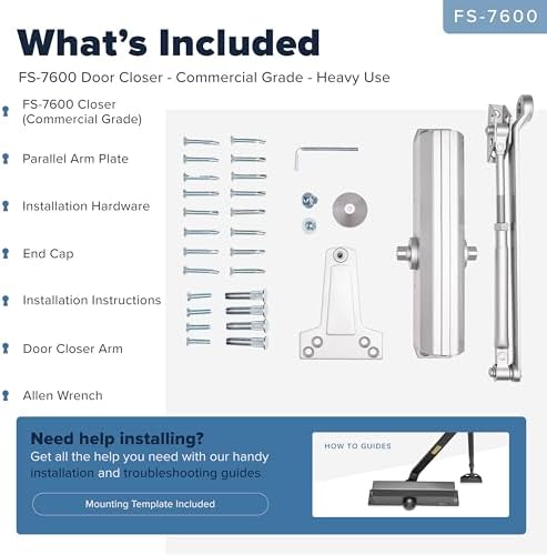 Commercial Door Closer – Heavy Duty Grade 1 Automatic Door Closer for Commerc...