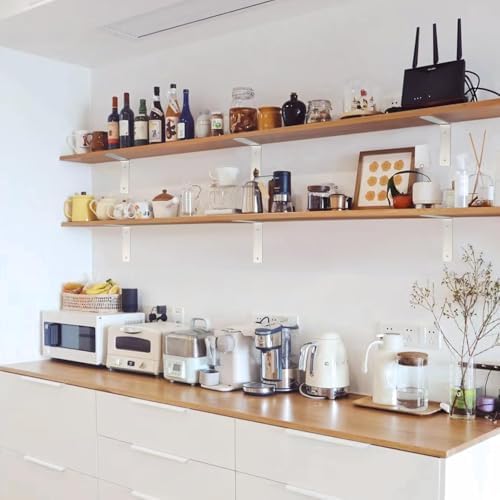 Floating Shelf Bracket Stainless Steel 10 Inch, 6 Pack Heavy Duty Shelf Brack...