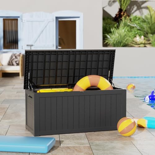 Outdoor Storage Box 275GAL Waterproof Resin Deck Box,Pool Accessories Supplie...