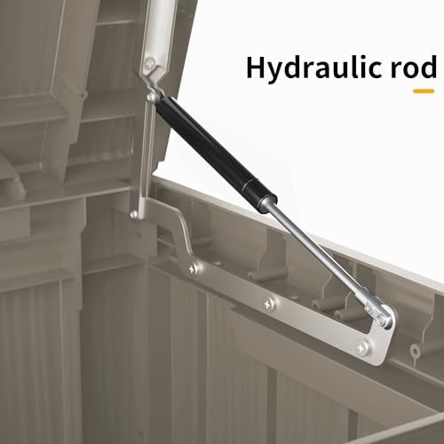 Outdoor Storage Box Waterproof, 200 Gallon Lockable Resin Large Deck Box, Pat...