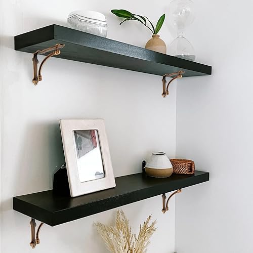 NACH Decorative Shelf Brackets, 4 Pack of 5.25 x 1.25 x 5.25 inch Copper Cast...