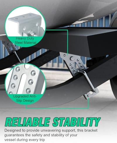 Heavy Duty Boat Trailer Bunk Brackets, 4 PCS 8" Galvanized Swivel Top Bu...