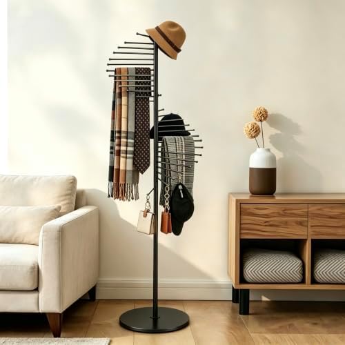 Freestanding Scarf Display Purse Tie Rack Shawl Stand Hijab Hanger