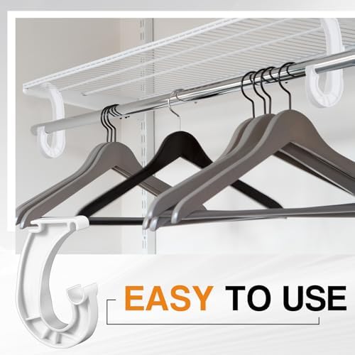 Wonderjune 20 Pcs Hanging Closet Rod Support, 3/4 Clothes Rod Bracket, Shelvi...