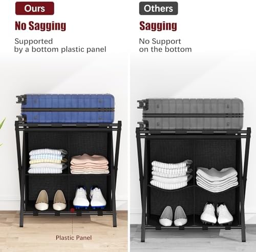 aboxoo Luggage Rack with storage, Guest Room Folding Suitcase Stands, Holds u...