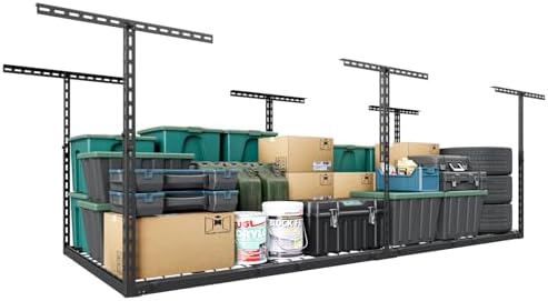 3x8 FT Overhead Garage Storage Rack,750LBS Weight Capacity