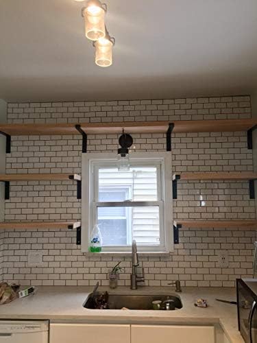 Shelf Brackets 10 Inch Lip Brackets, Heavy Duty Industrial Forged Steel Metal...
