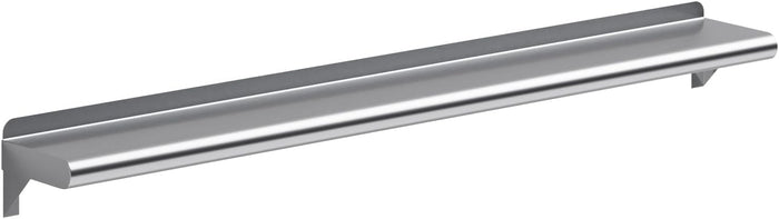 AmGood 6 in. x 48 in. Stainless Steel Wall Shelf with Backsplash - Holds 165 lbs - NSF 18-Gauge, Bullnose Edge | Narrow Spice Shelf Over Stove