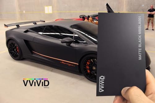 VViViD Matte Black Vinyl Wrap Adhesive Film Air Release Decal Sheet (10ft x 5...