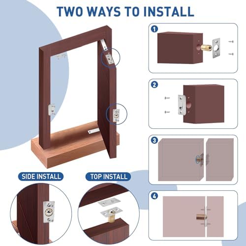 TamBee Pivot Door Hinge for Secret Door, Heavy Duty 304 Stainless Steel Hidde...