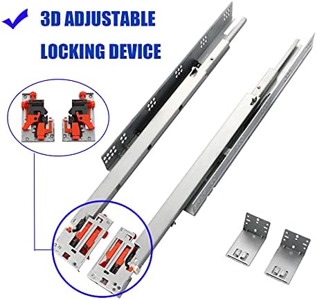 6 Pairs 21 Inch Undermount Soft Close Drawer Slides