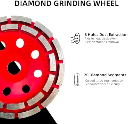 Dust Shroud for Angle Grinder with Diamond Grinding Cup Wheel, 4.5–5 Inch &am...