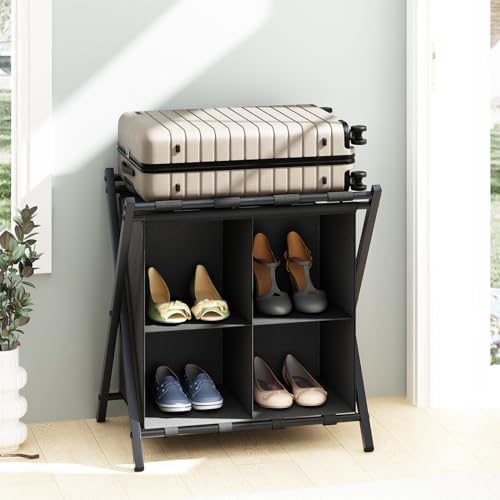 aboxoo Luggage Rack with storage, Guest Room Folding Suitcase Stands, Holds u...