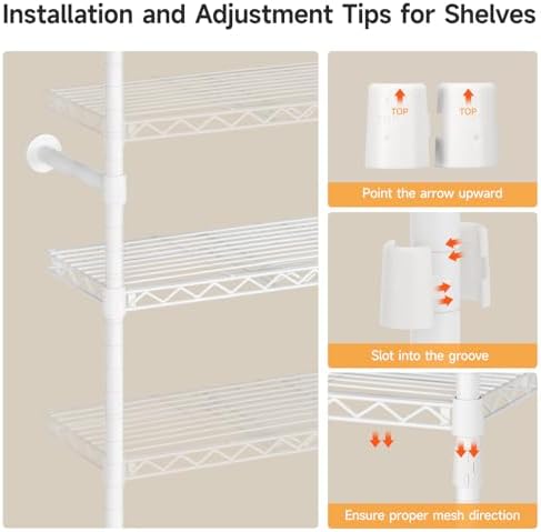ONBRILL H3 Plus Expandable Wall Mounted Closet System Clothes Rack White