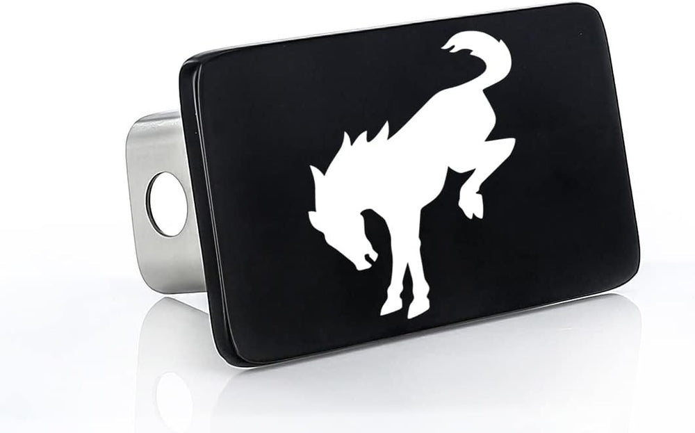 Ford Bronco Horse Logo Black Rectangular Trailer Tow Hitch Cover Plug (2&quot...