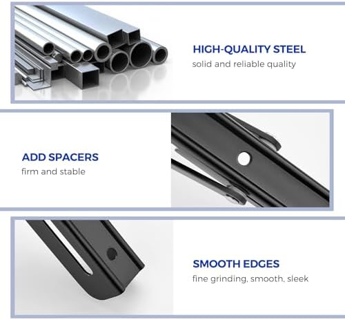 Ravinte Matte Black Folding Shelf Brackets, 16 Inch, 4 Pack