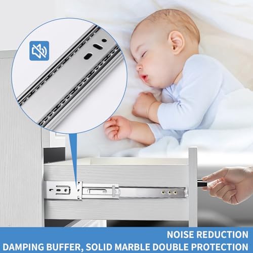 20 inch Drawer Slides 4 Pairs (8pcs) Soft Self Close Full Extension Ball Bear...