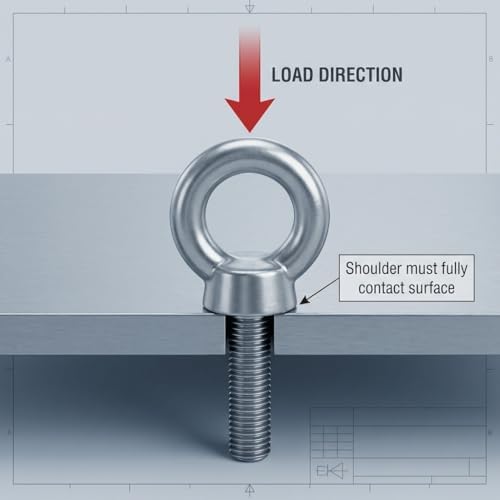 QWORK Stainless Steel Shoulder Eye Bolts 3/4"-10 x 4, 5 Pack – for Lifti...