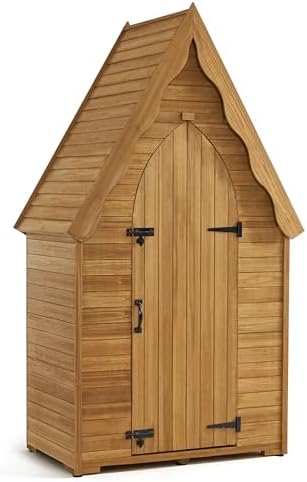 MCombo Outdoor Storage Cabinet, Wooden Garden Tool Shed for Yard 1955