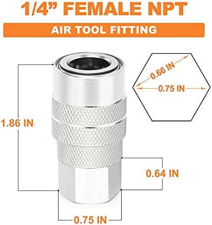 GASHER 12PCS 1/4-Inch Female Industrial Coupler,1/4 Basic Flow Quick Connect ...