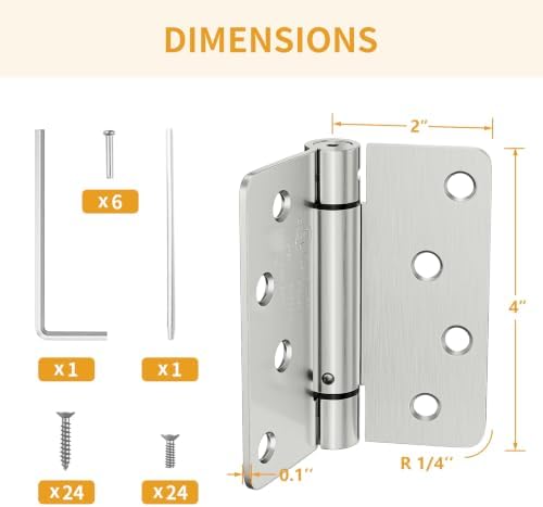 Luxbaro 3 Pack Self Closing Door Hinges 4 Inch, Adjustable Tension