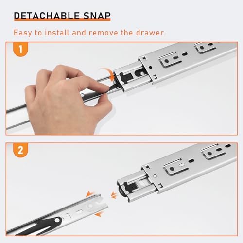 Probrico 10 Pairs 22 Inch Rear/Side Mount Drawer Slides with Rear Mounting Br...