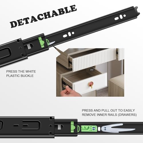 22 inch Soft Close Drawer Slides 6 Pairs Ball Bearing Full Extension Cabinet ...