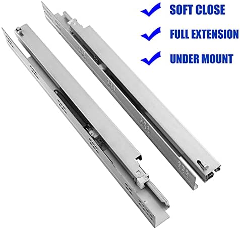 6 Pairs 21 Inch Undermount Soft Close Drawer Slides